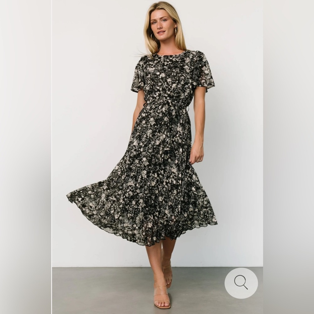 Elegant Black Floral Dress
